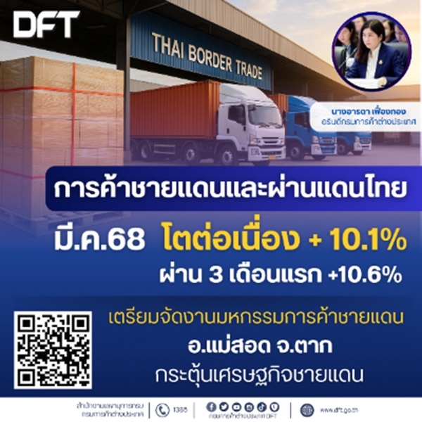 การค้าชายแดนมี.ค.68
