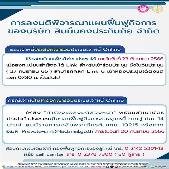 ลงมติพิจารณาแผน