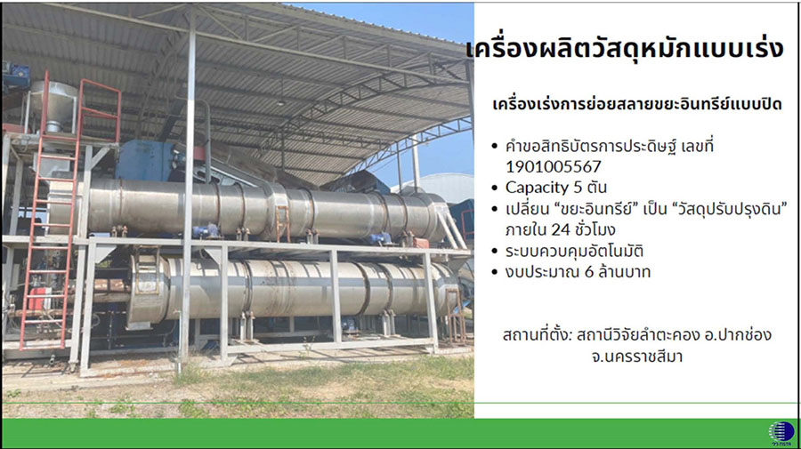 2478 วว เครื่องผลิตวัสดุหมักแบบเร่ง