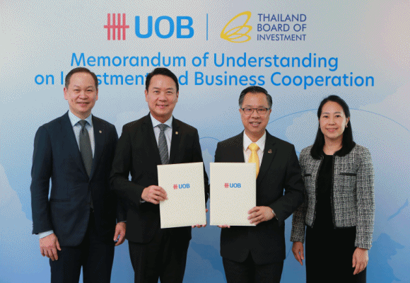 BOI จับมือ ยูโอบี ลงนามความร่วมมือ ดึงเม็ดเงินลงทุนต่างชาติเข้าไทย และส่งเสริมการลงทุนทั่วอาเซียน