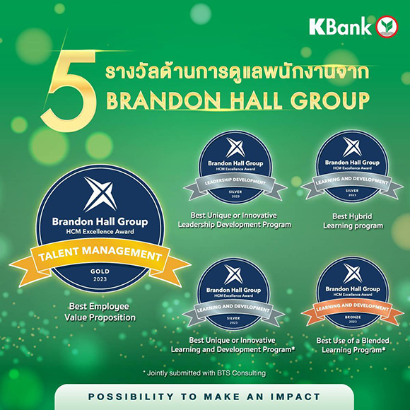 กสิกรไทยใส่ใจเรื่อง ‘คน’ คว้าหลากรางวัลด้านทรัพยากรบุคคลจากองค์กรระดับโลกและระดับประเทศ