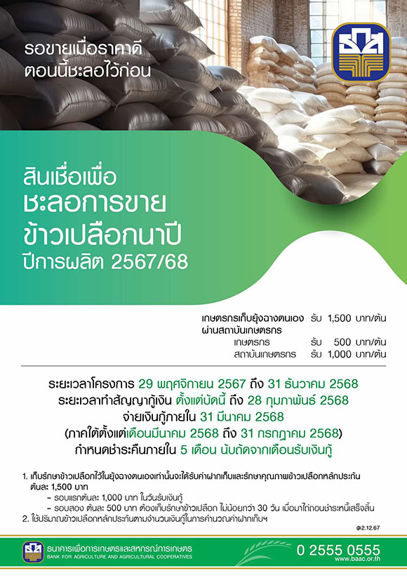 12097 BAAC สินเชื่อเพื่อชะลอการขาย
